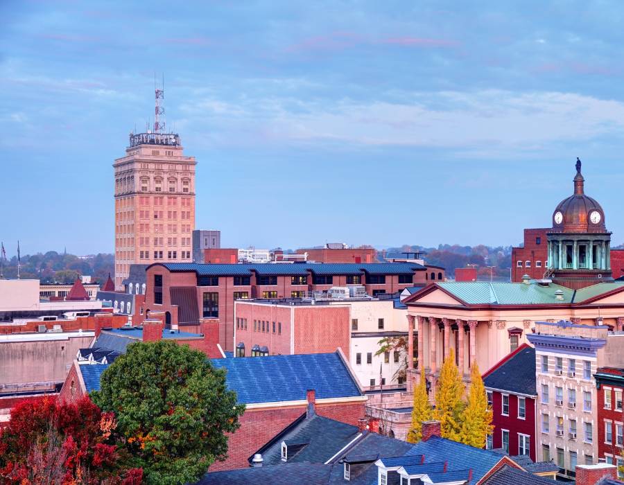 Lancaster, Pennsylvania view in the afternoon.